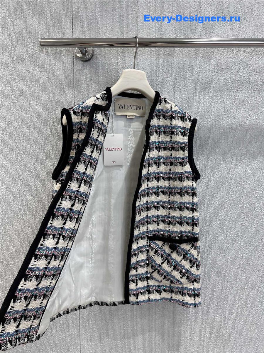 Va1e*ntin0 sequined tweed gilet