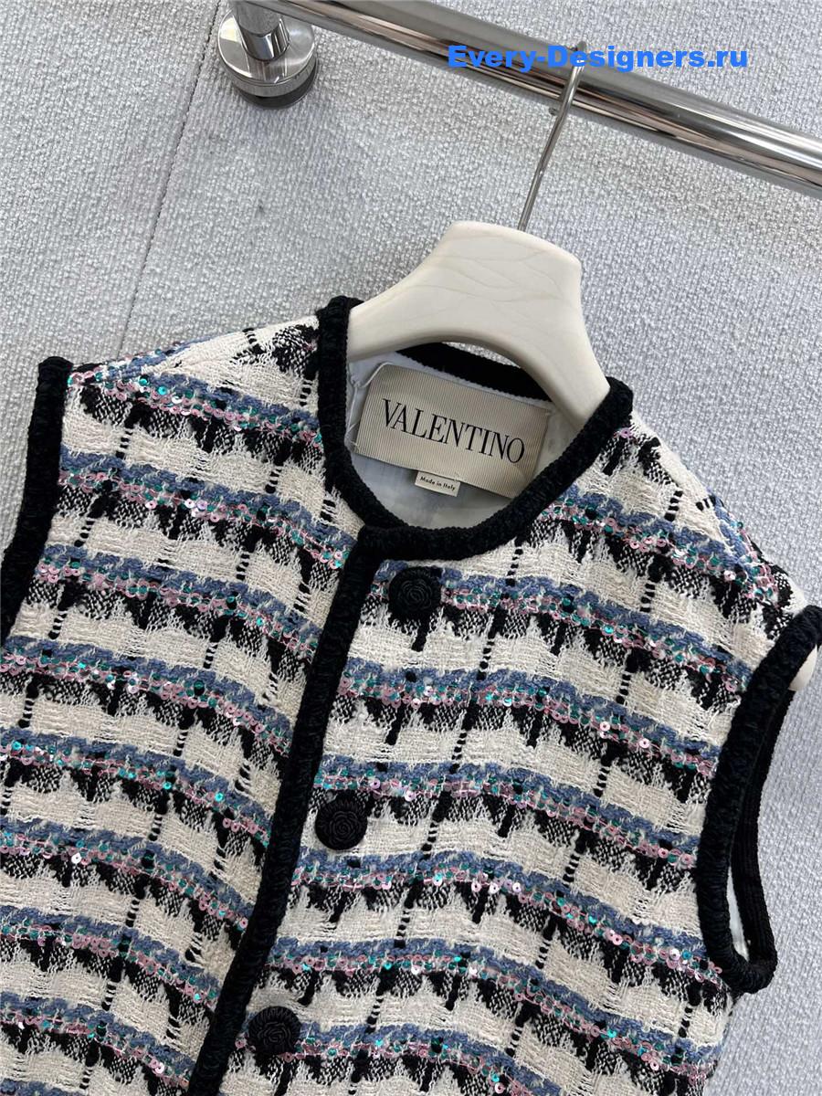Va1e*ntin0 sequined tweed gilet