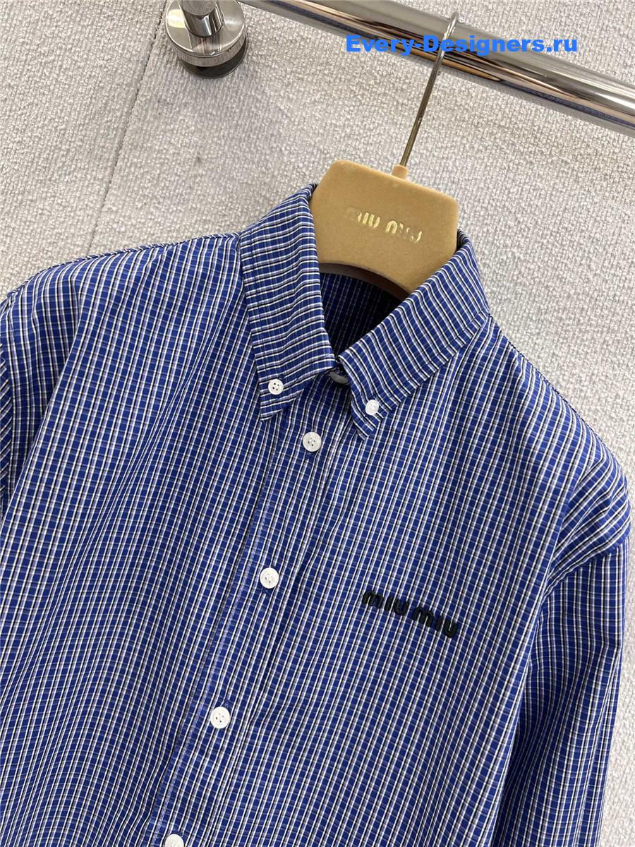 Miu Miu Sapphire Checked Shirt