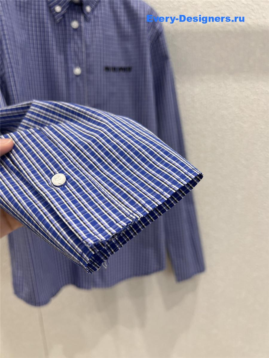 Miu Miu Sapphire Checked Shirt