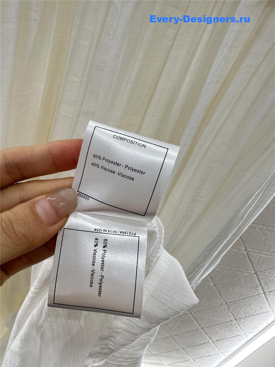 Ch**el white knitted patchwork dress