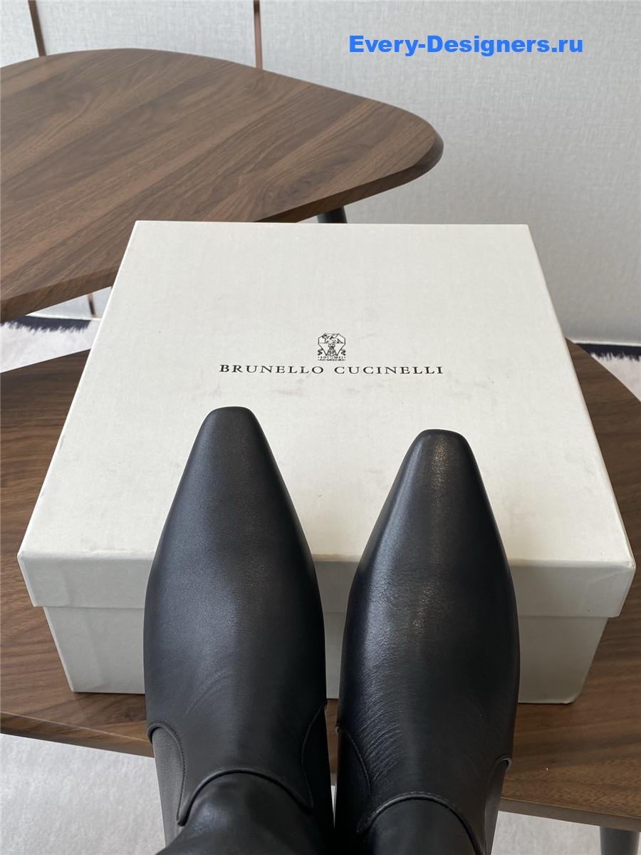 BC Bead-Embellished Black Leather Ankle Boots