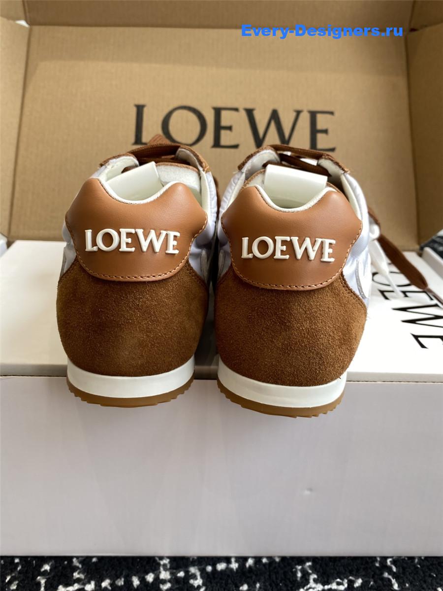 L0ew* ballet runner 2.0 brown leather sneakers