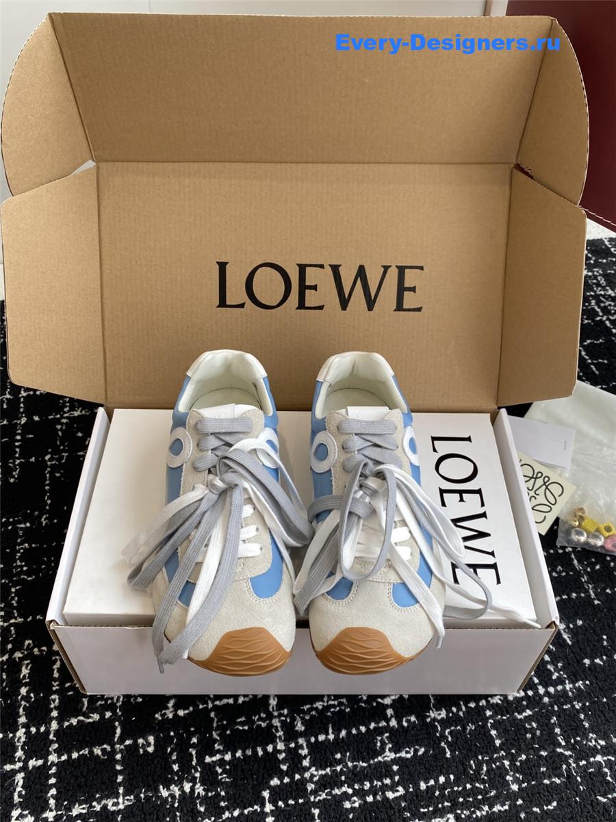 L0ew* ballet runner 2.0 blue leather sneakers