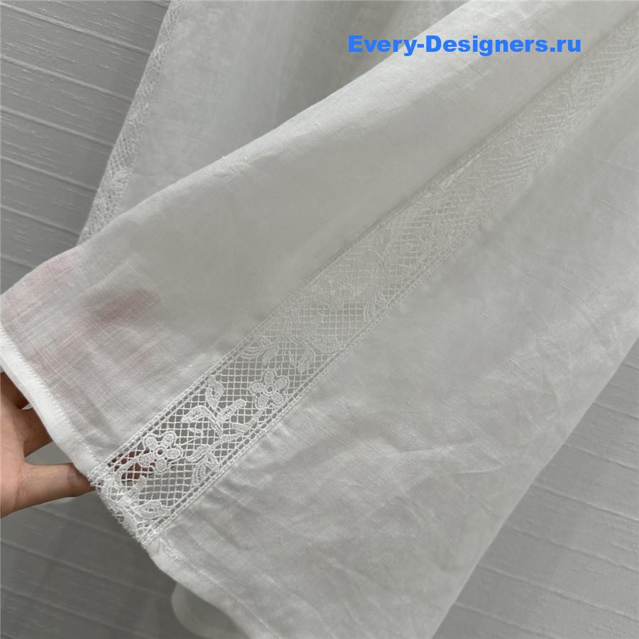 Zimm White Lace Linen Trousers