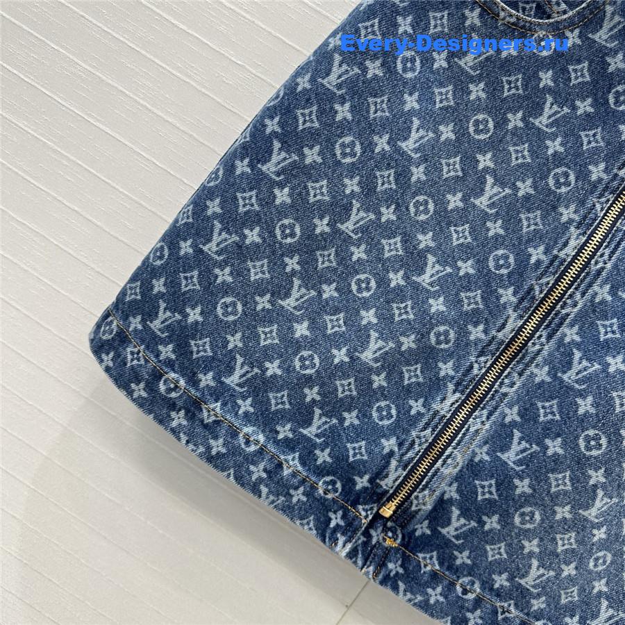 l0vis Vvtt0n blue monogram denim skirt