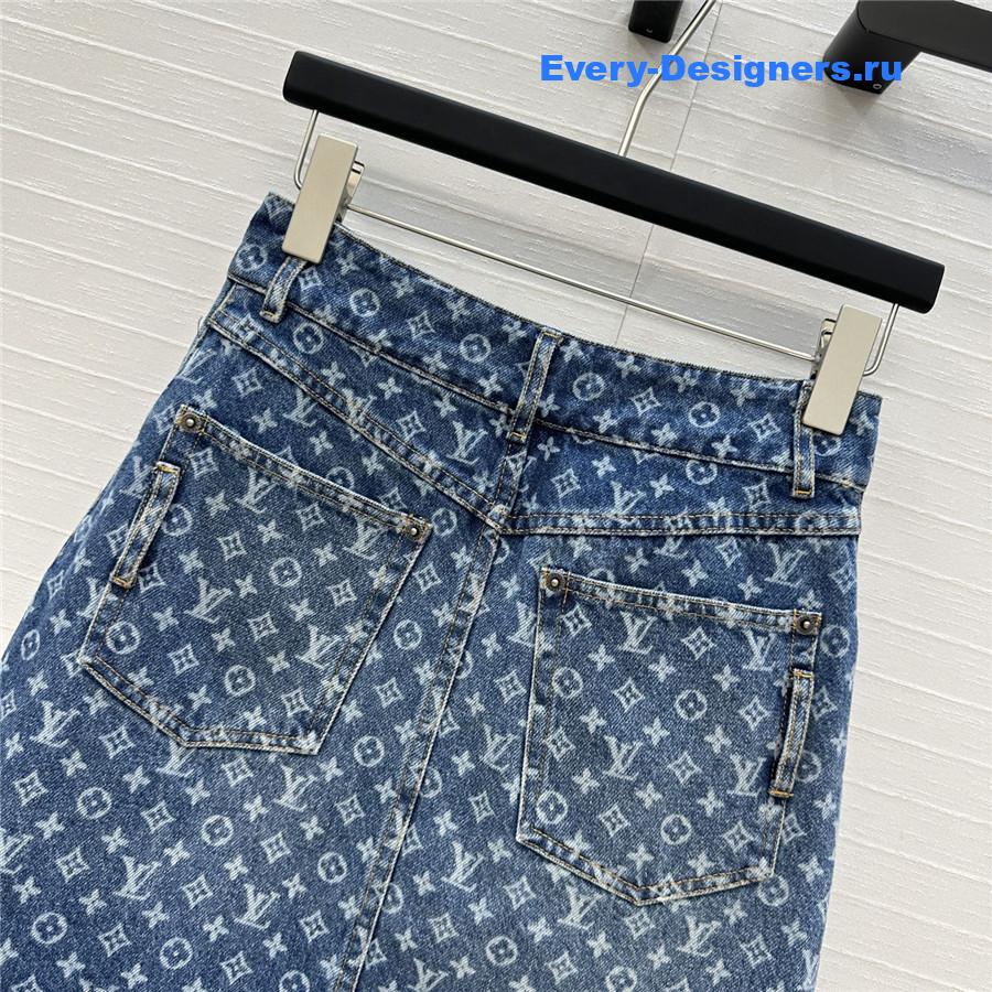 l0vis Vvtt0n blue monogram denim skirt