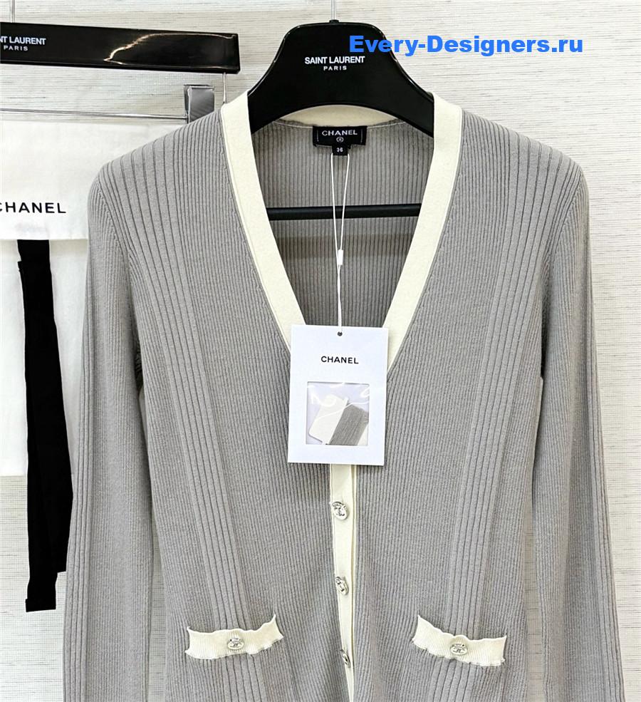 Ch**el grey rhinestone cardigan
