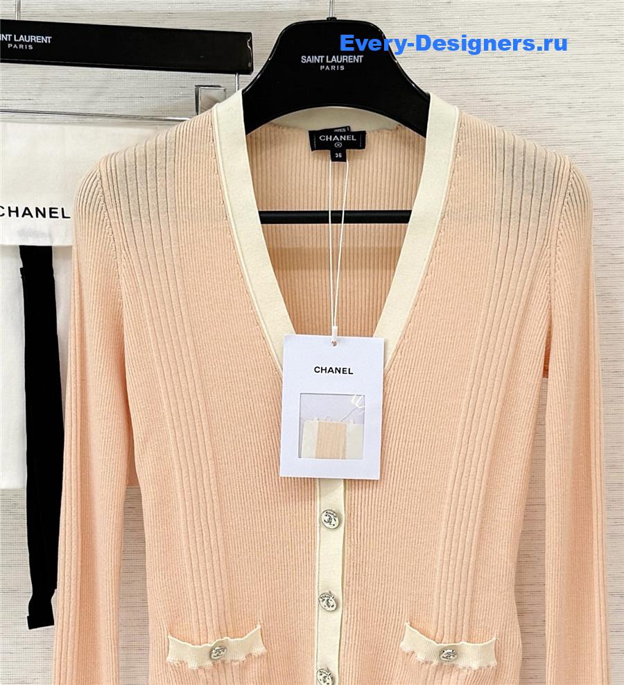 Ch**el orange rhinestone cardigan