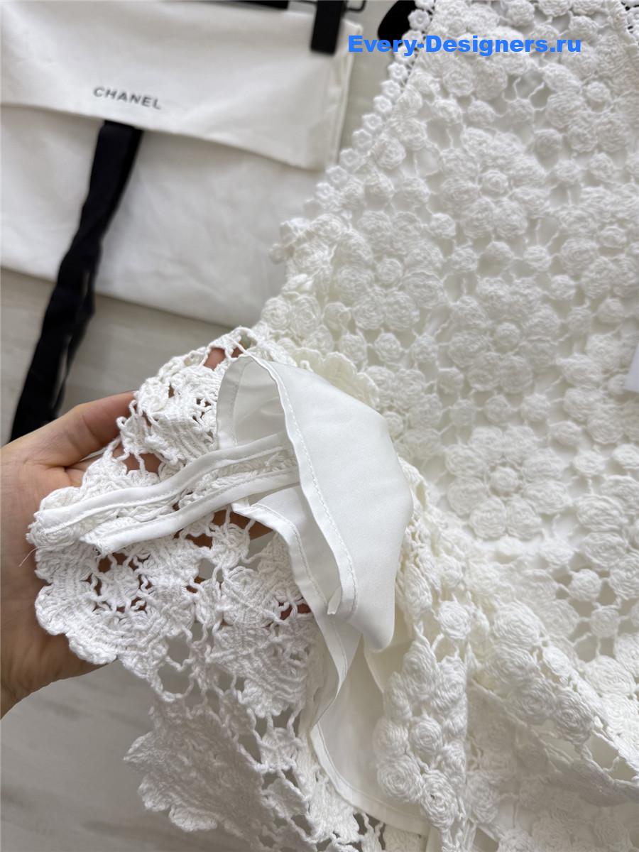 Ch**el white crochet vest top