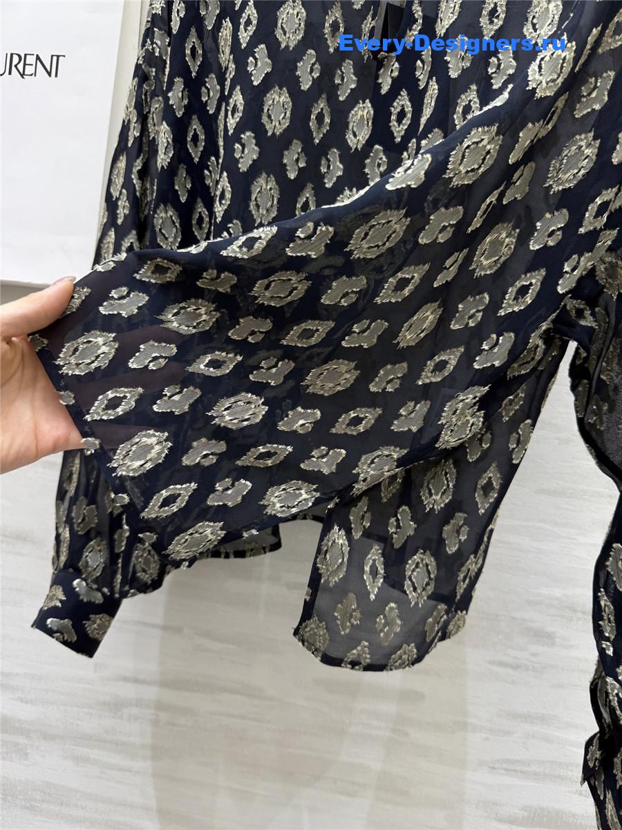 Sa1nt Lau*nt silk flower blouse