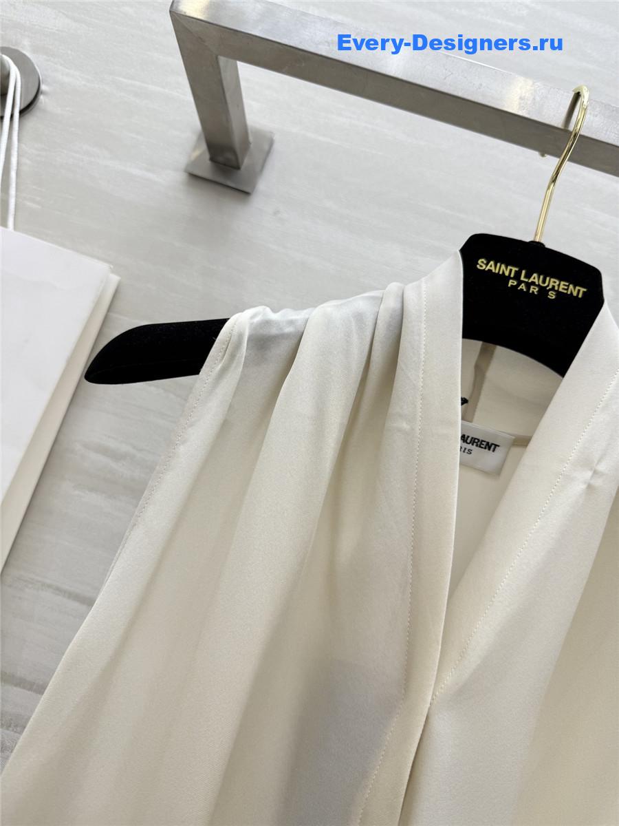 Sa1nt Lau*nt beige silk vest