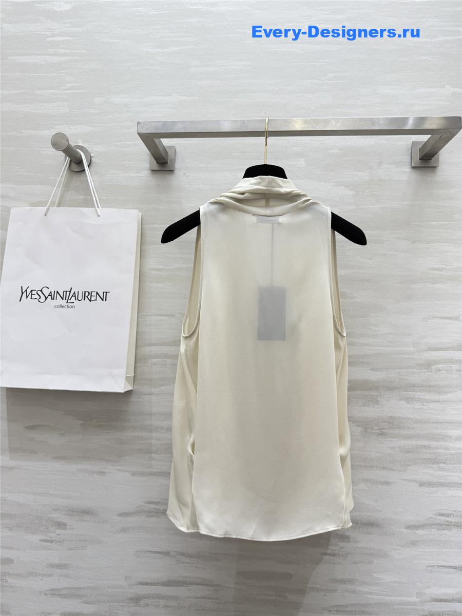 Sa1nt Lau*nt beige silk vest