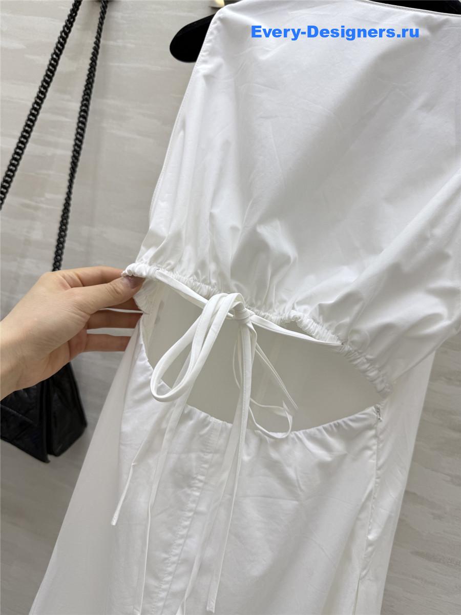 L0ew* white v-neck maxi dress