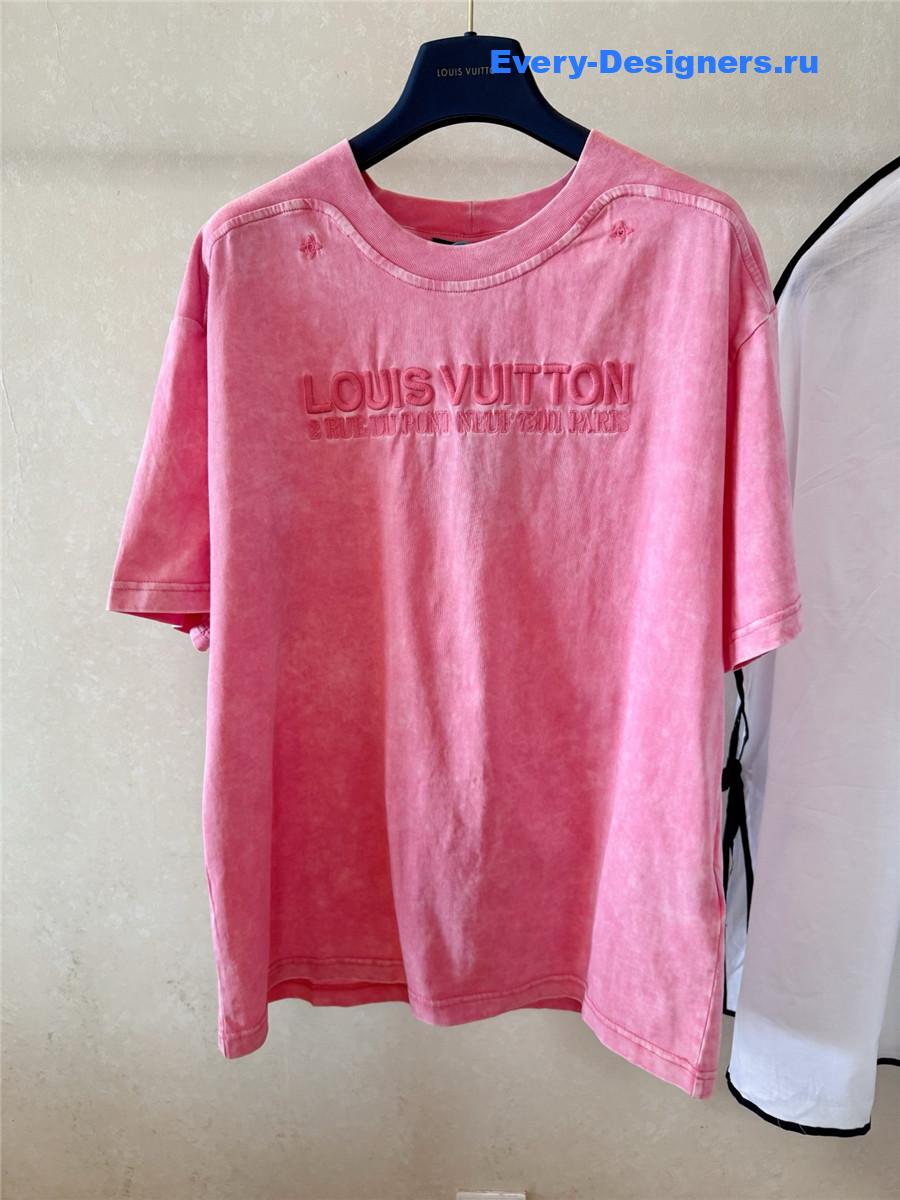 l0vis Vvtt0n pink washed ribbed tee