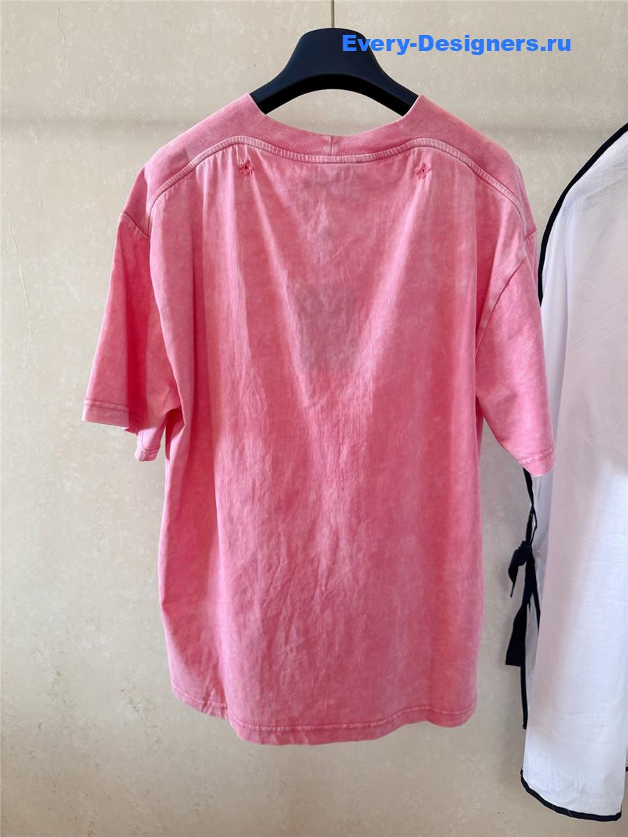 l0vis Vvtt0n pink washed ribbed tee
