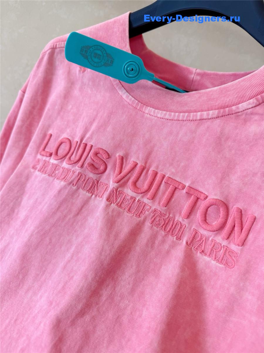 l0vis Vvtt0n pink washed ribbed tee