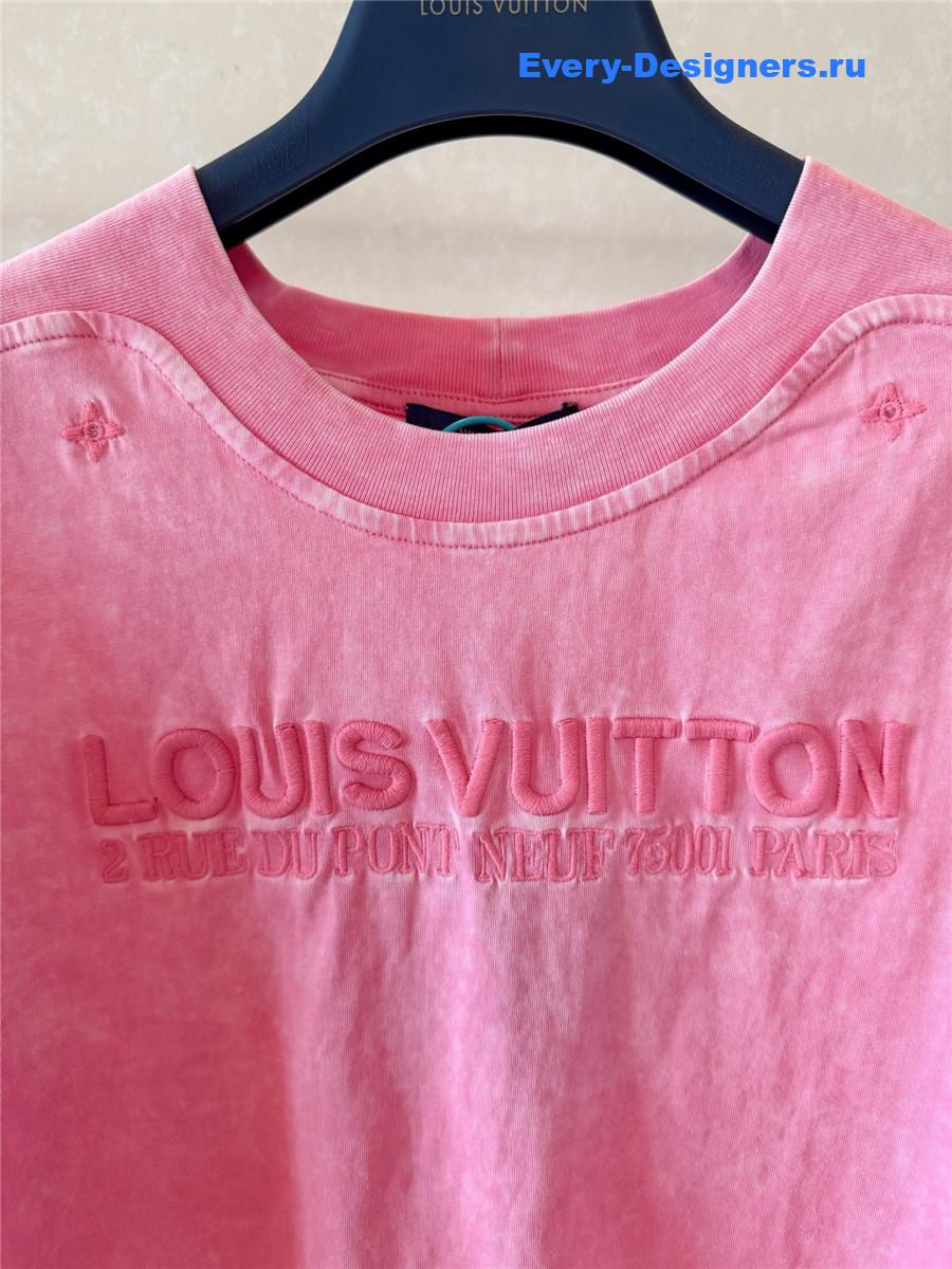 l0vis Vvtt0n pink washed ribbed tee