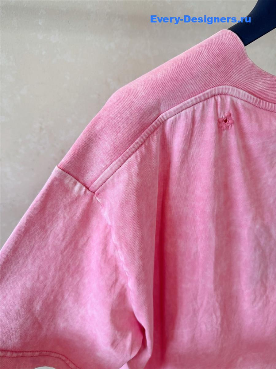 l0vis Vvtt0n pink washed ribbed tee