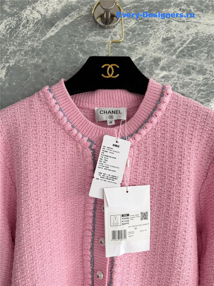 Ch**el pink crewneck knit long sleeve