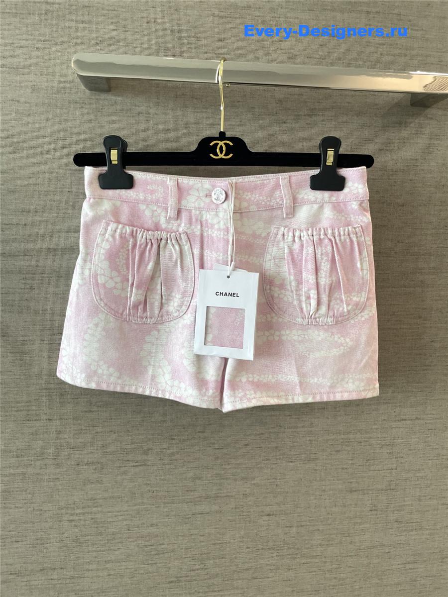 Ch**el coco beach pink denim shorts