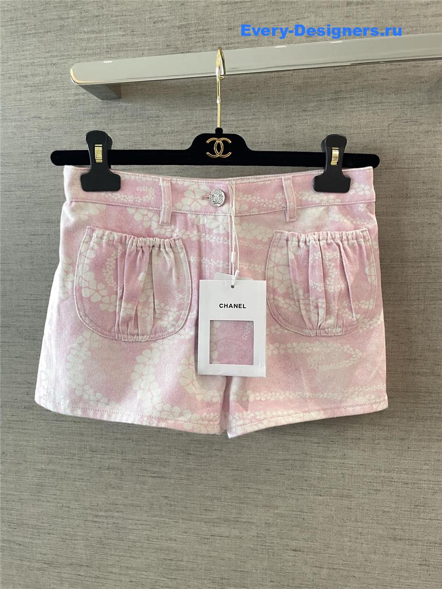 Ch**el coco beach pink denim shorts