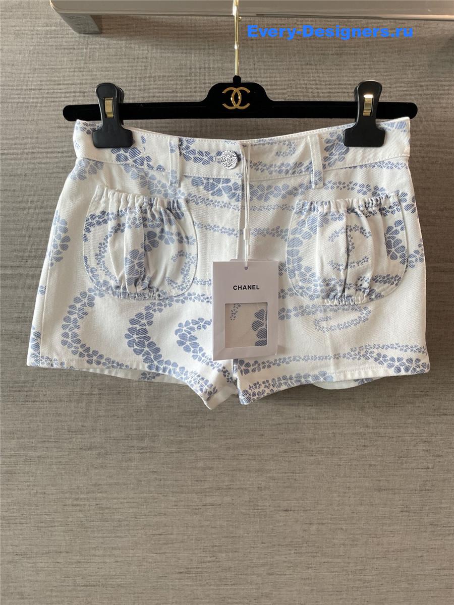 Ch**el coco beach blue denim shorts