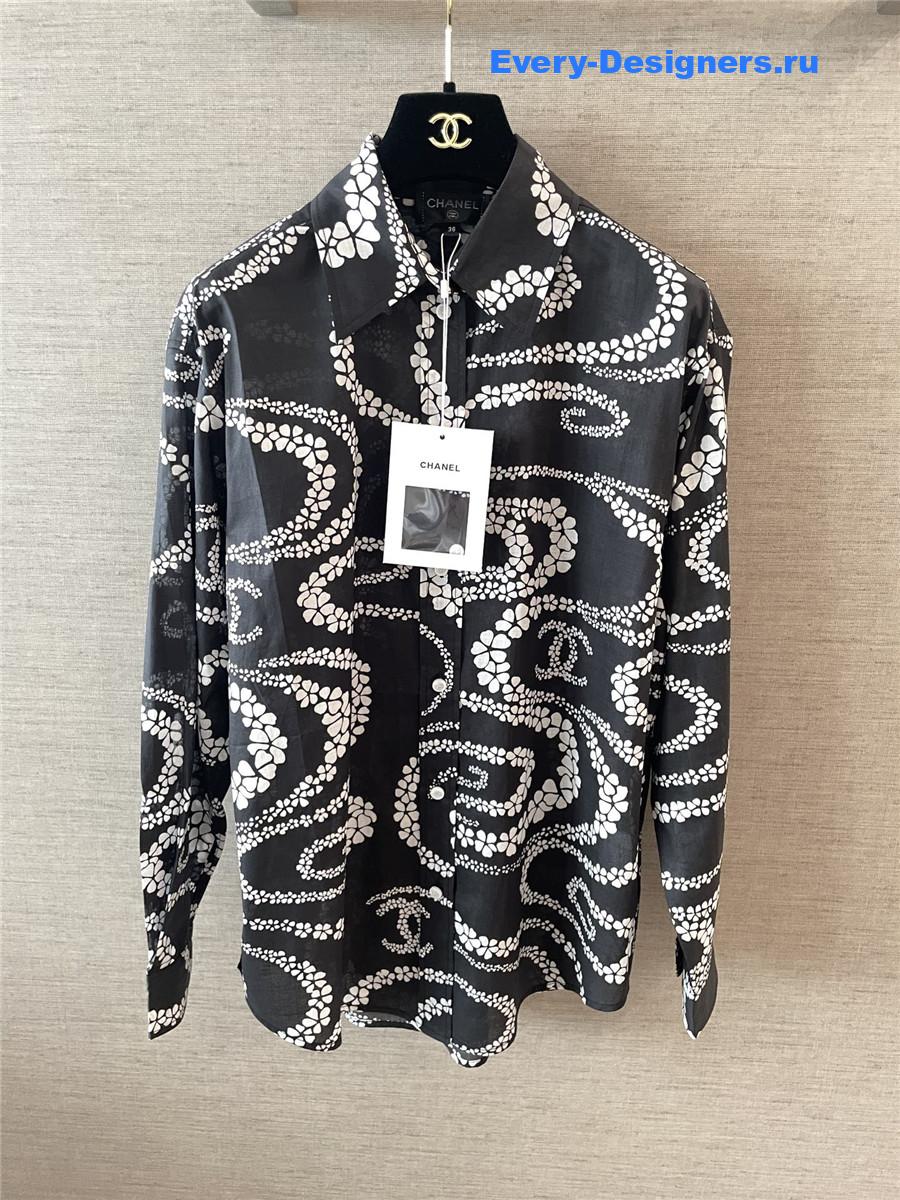 Ch**el coco beach printed voile shirt