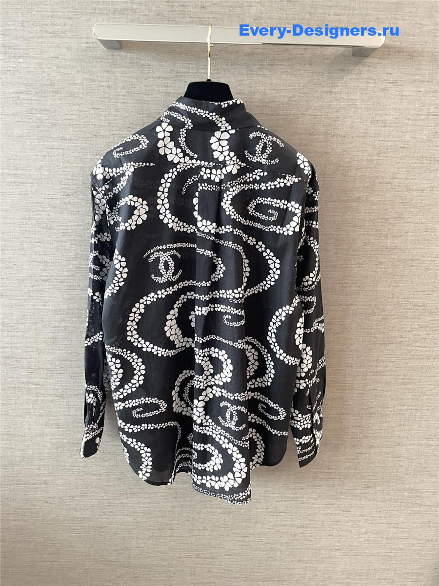 Ch**el coco beach printed voile shirt