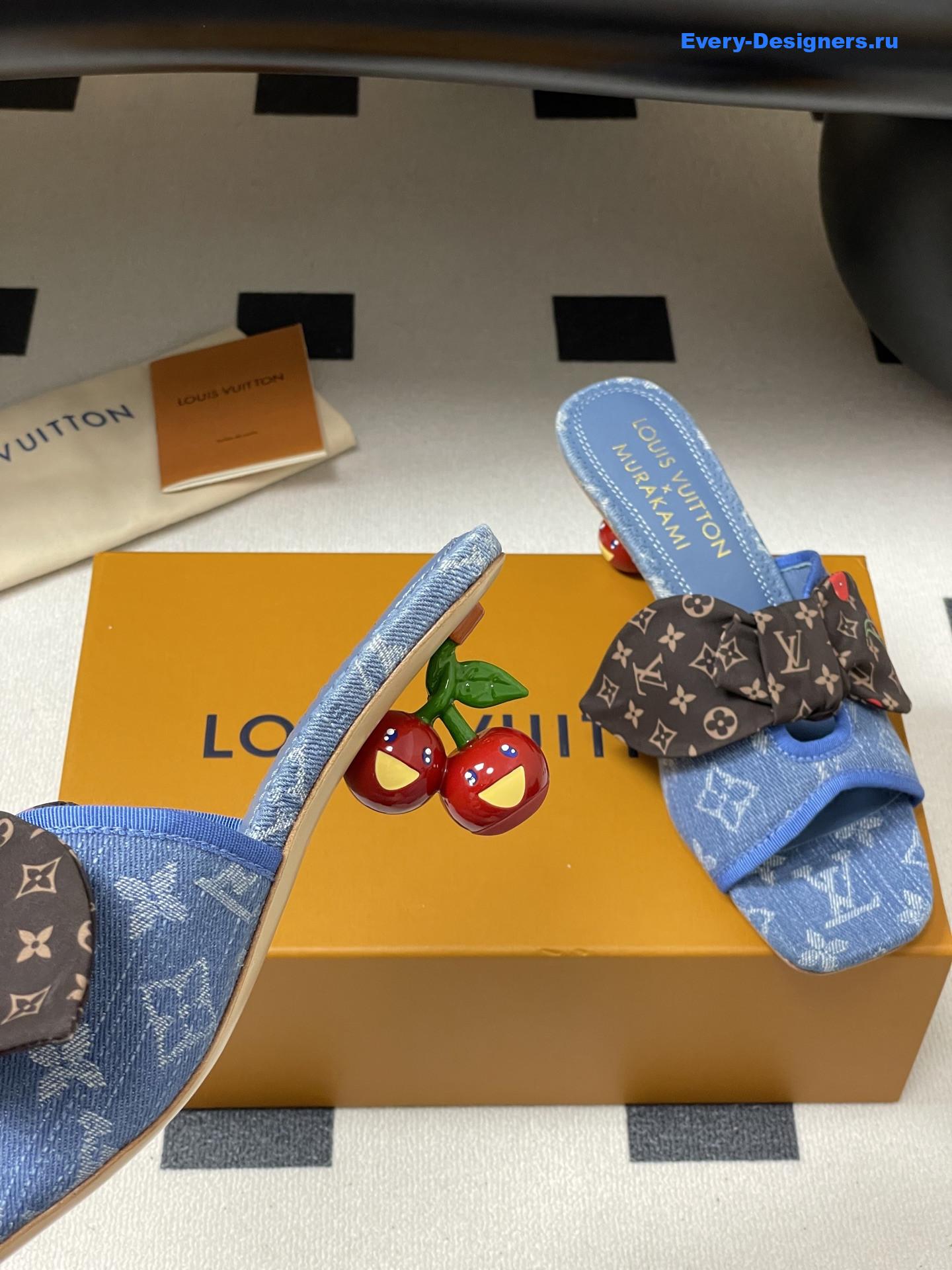 LV x Murakami Denim Cherie Mules