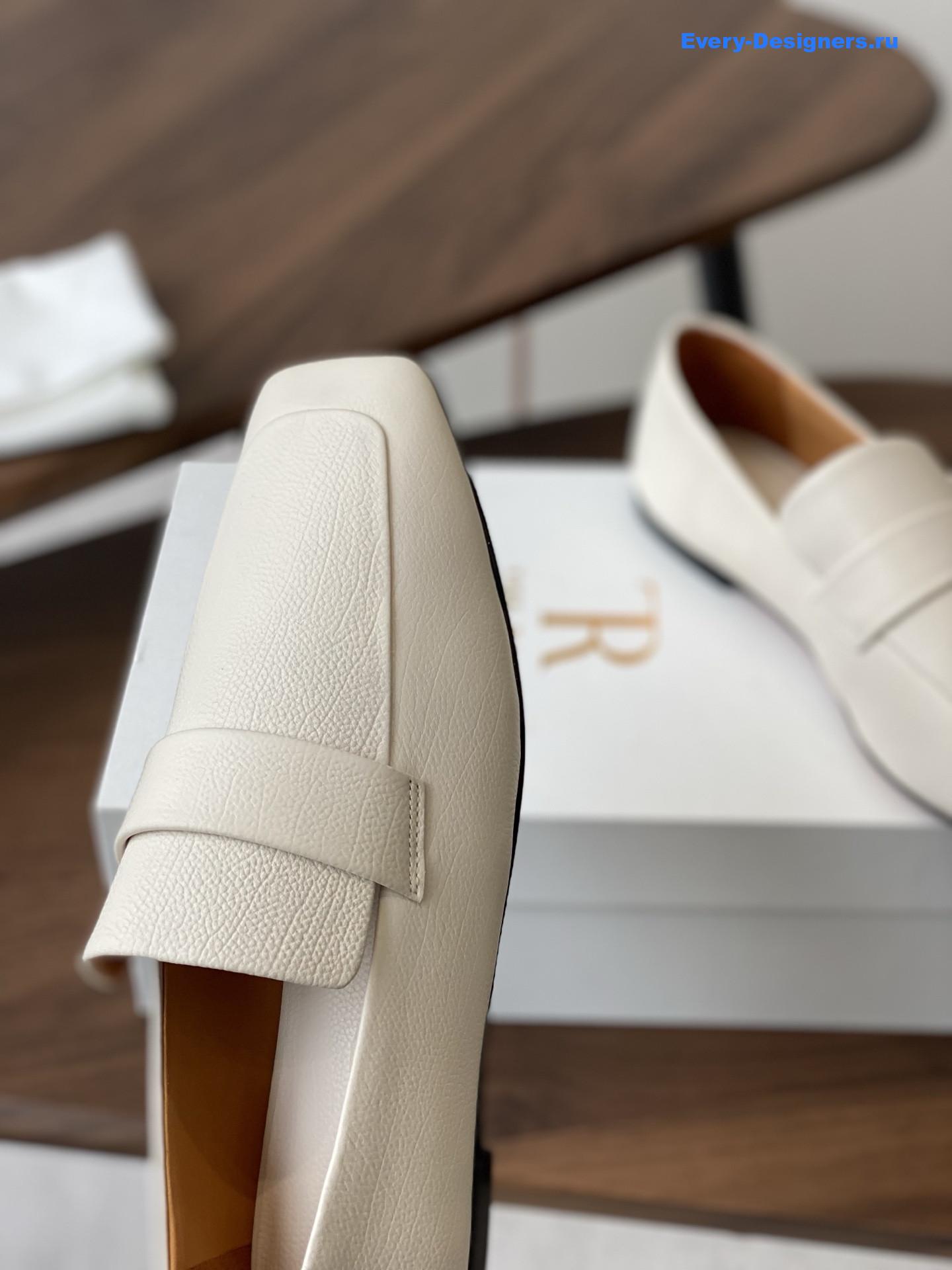 The R0w white leather loafers