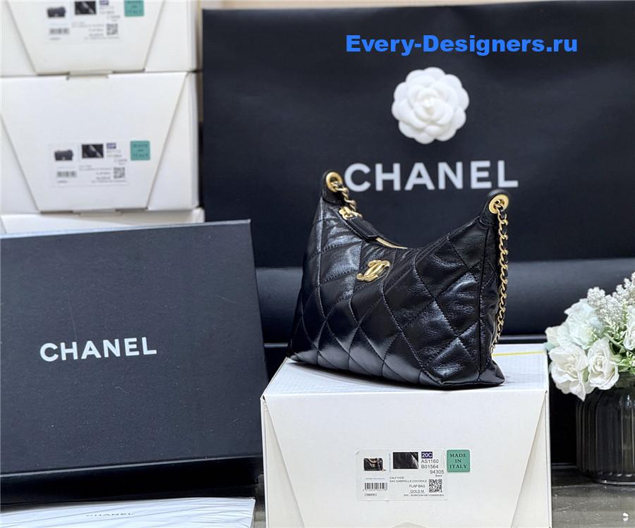 Ch**el black lambskin hobo