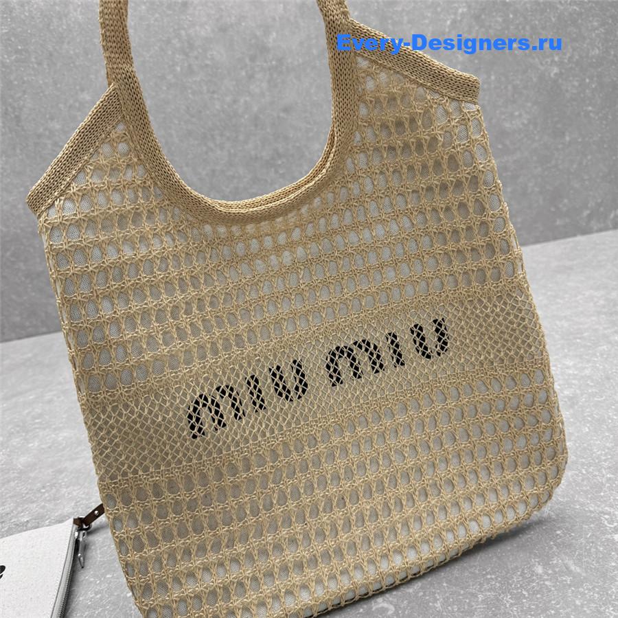 Miu Miu Ivy Raffia Shoulder Bag