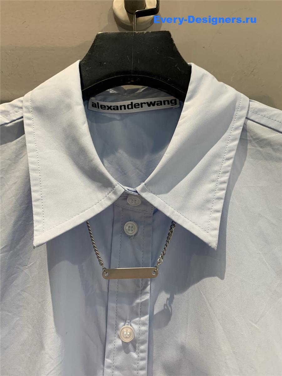 A1exa*der wang light blue rhinestone shirt
