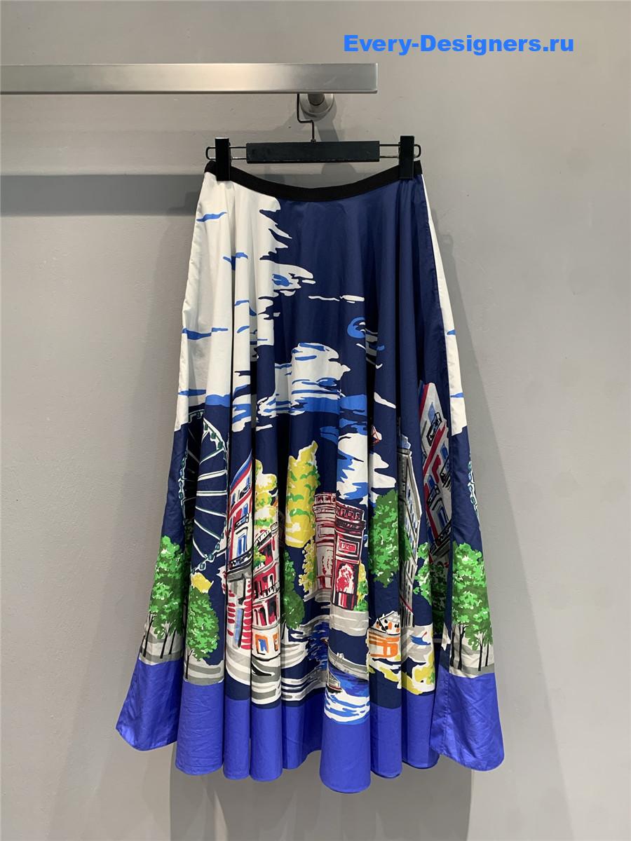 D10r souvenir flared skirt