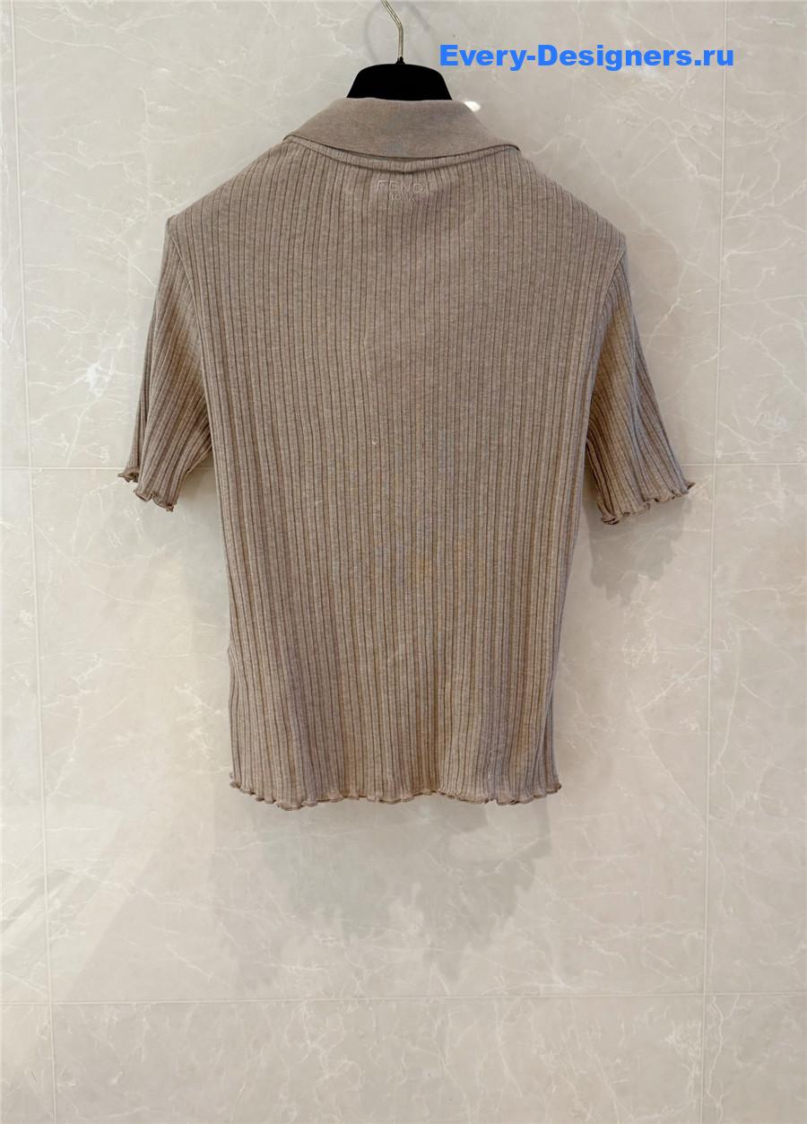 F**di brown cotton polo