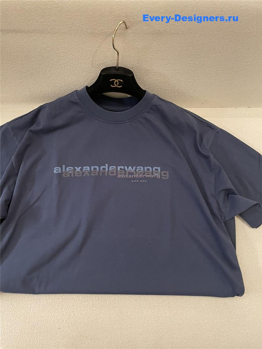 A1exa*der wang navy logo tee