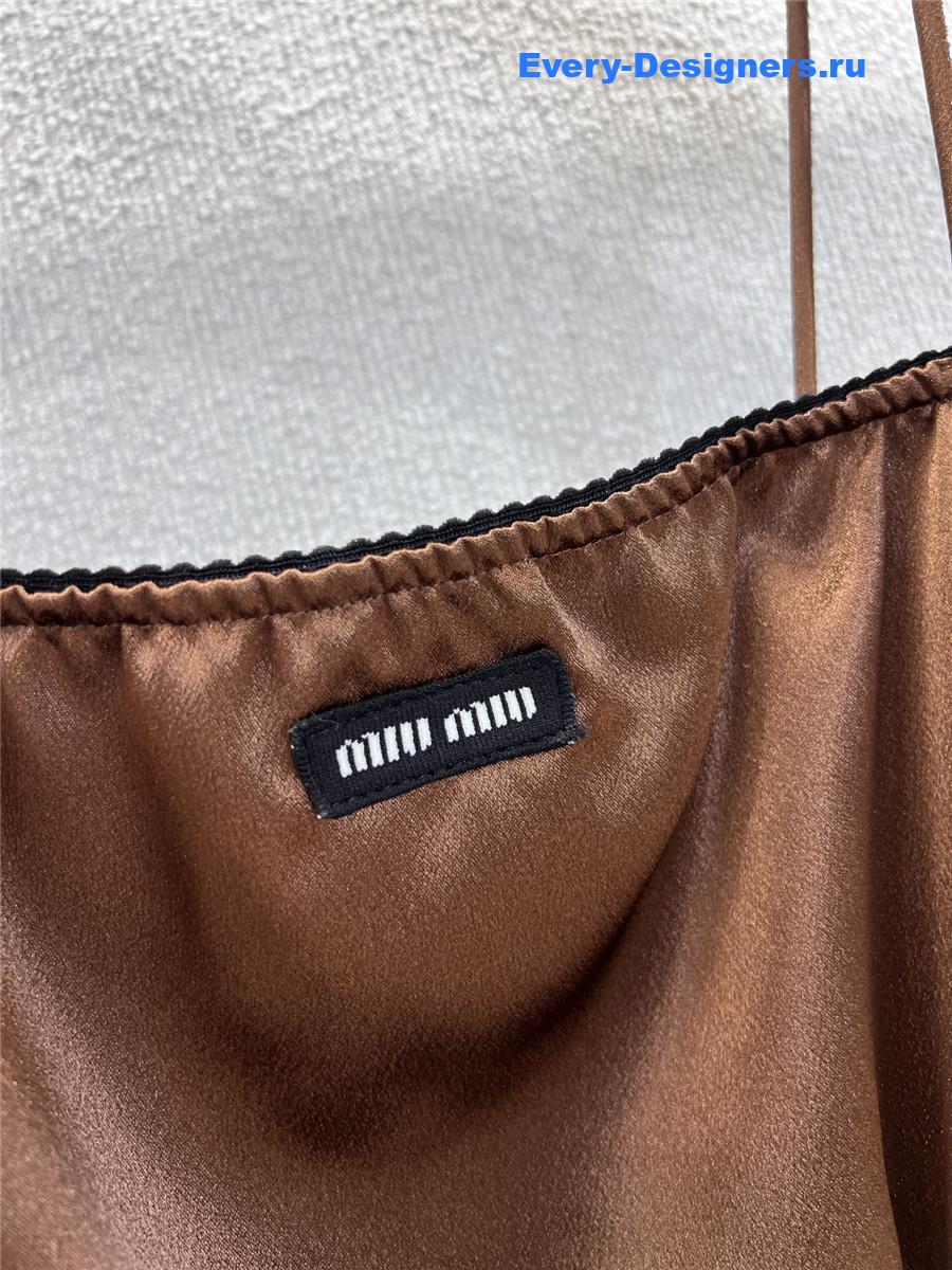 Miu Miu Cocoa Brown Long Satin Dress