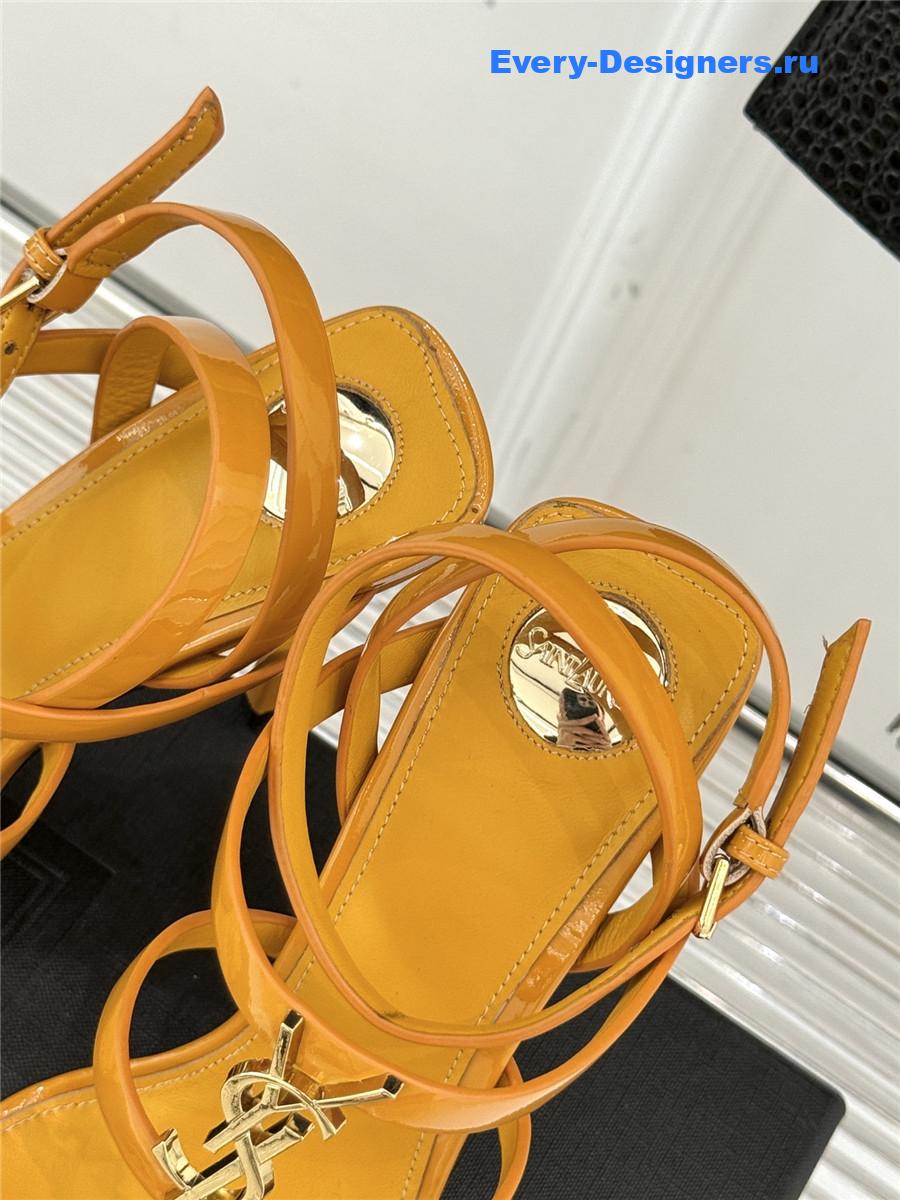 Sa1nt Lau*nt yellow cassandra wedges