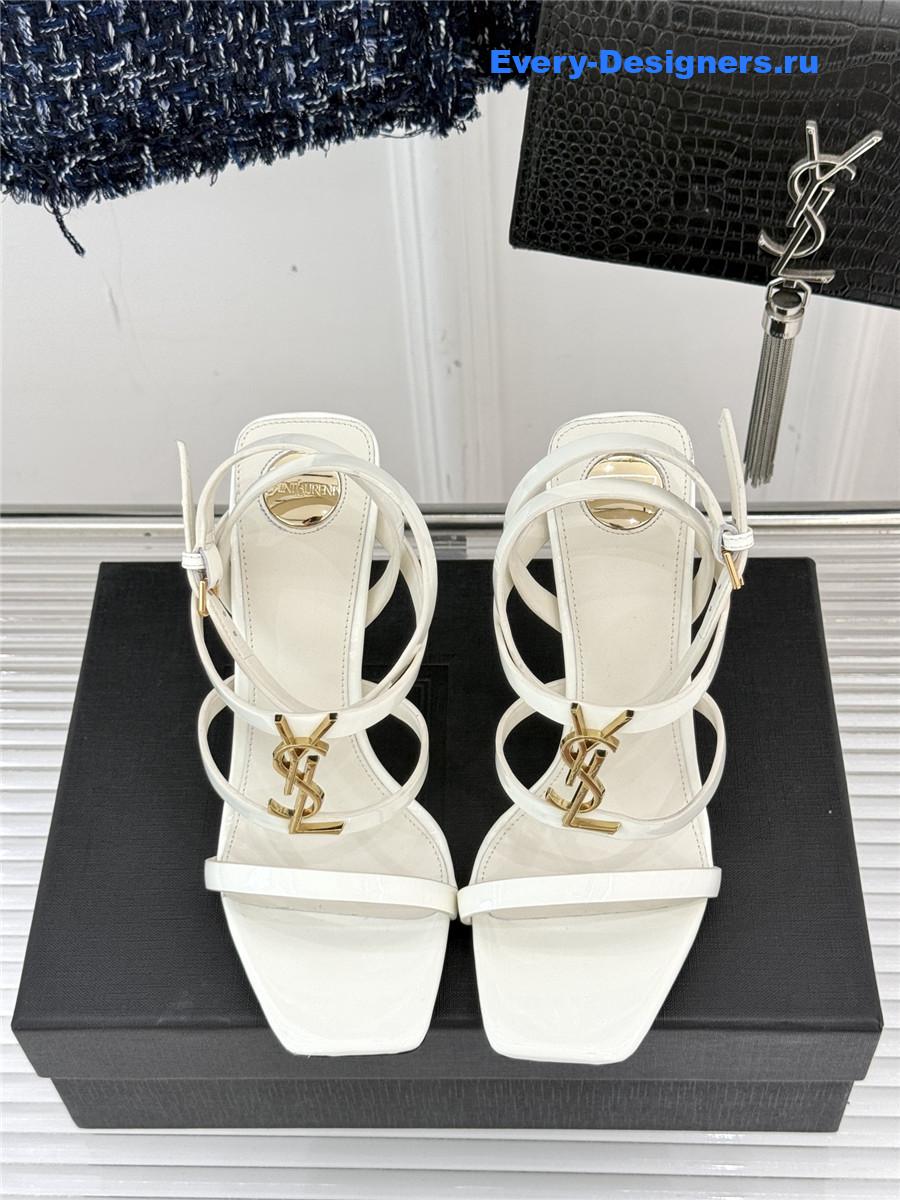 Sa1nt Lau*nt white cassandra wedges