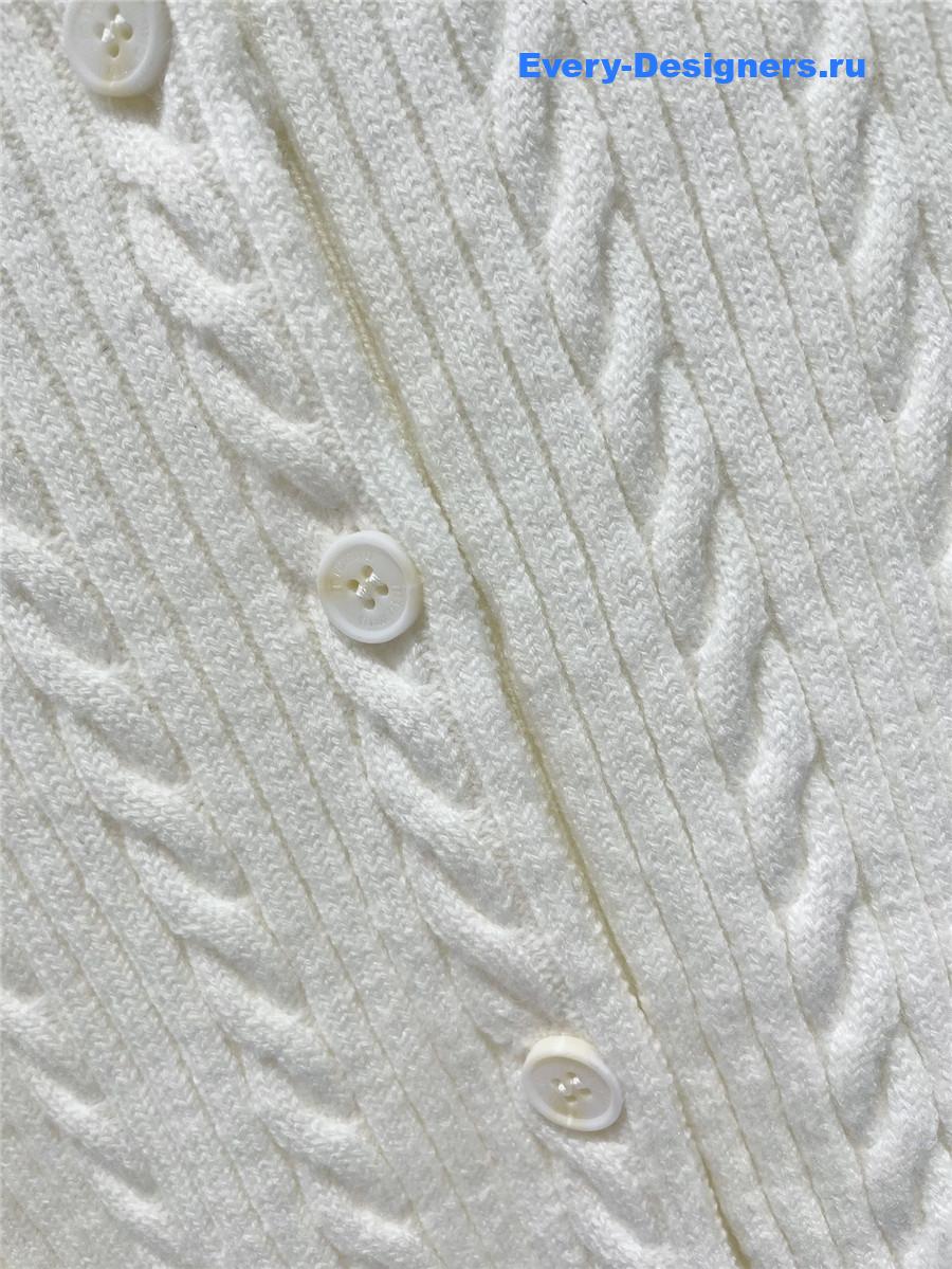 Miu Miu White Beaded Cardigan