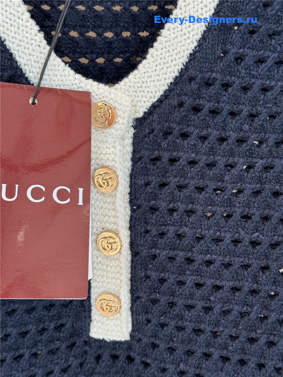 Gvc*1 navy cotton crochet dress