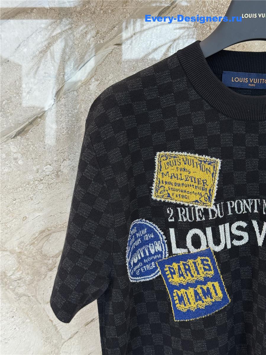 l0vis Vvtt0n damier short-sleeved signature crewneck