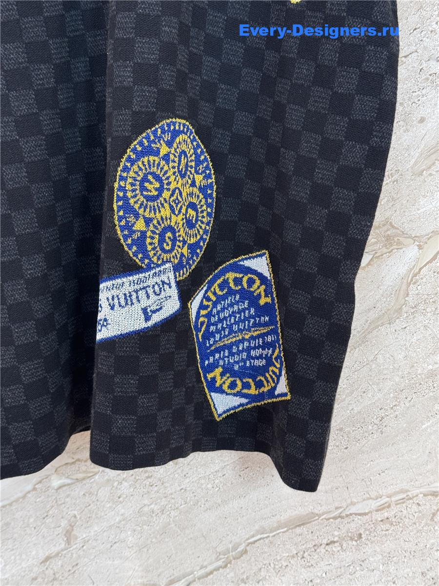 l0vis Vvtt0n damier short-sleeved signature crewneck