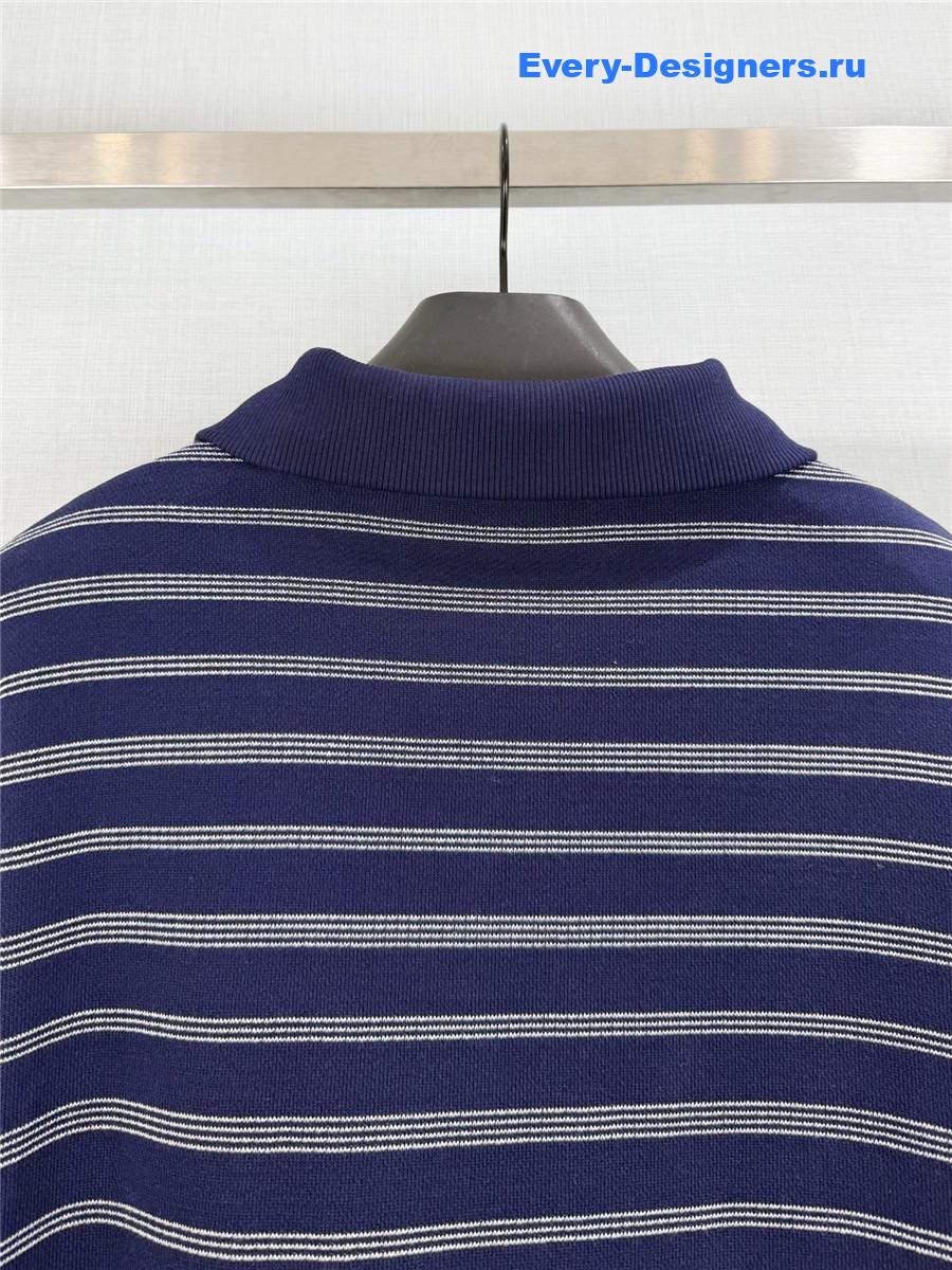 Miu Miu Blue/White Striped Polo