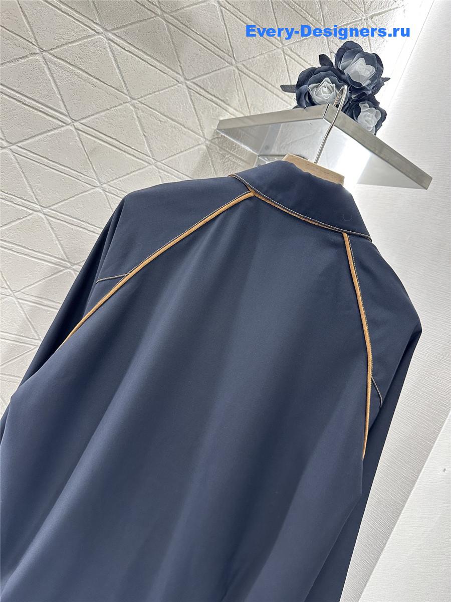 Miu Miu Dark Blue Outline Coat