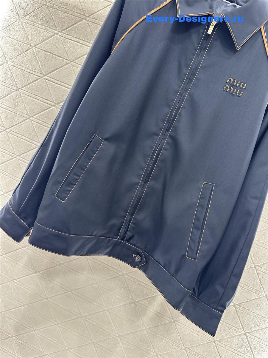 Miu Miu Dark Blue Outline Coat