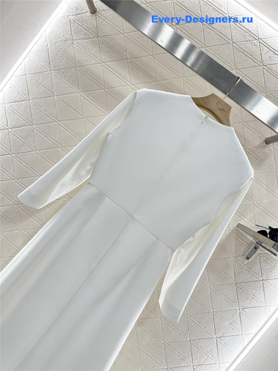 Va1e*ntin0 white crepe couture midi dress