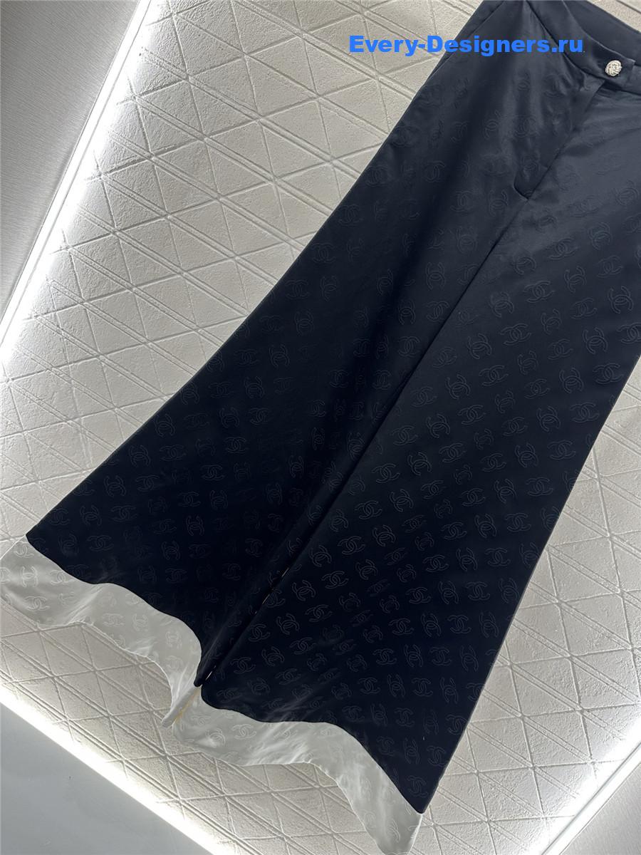 Ch**el cc jacquard flared trousers