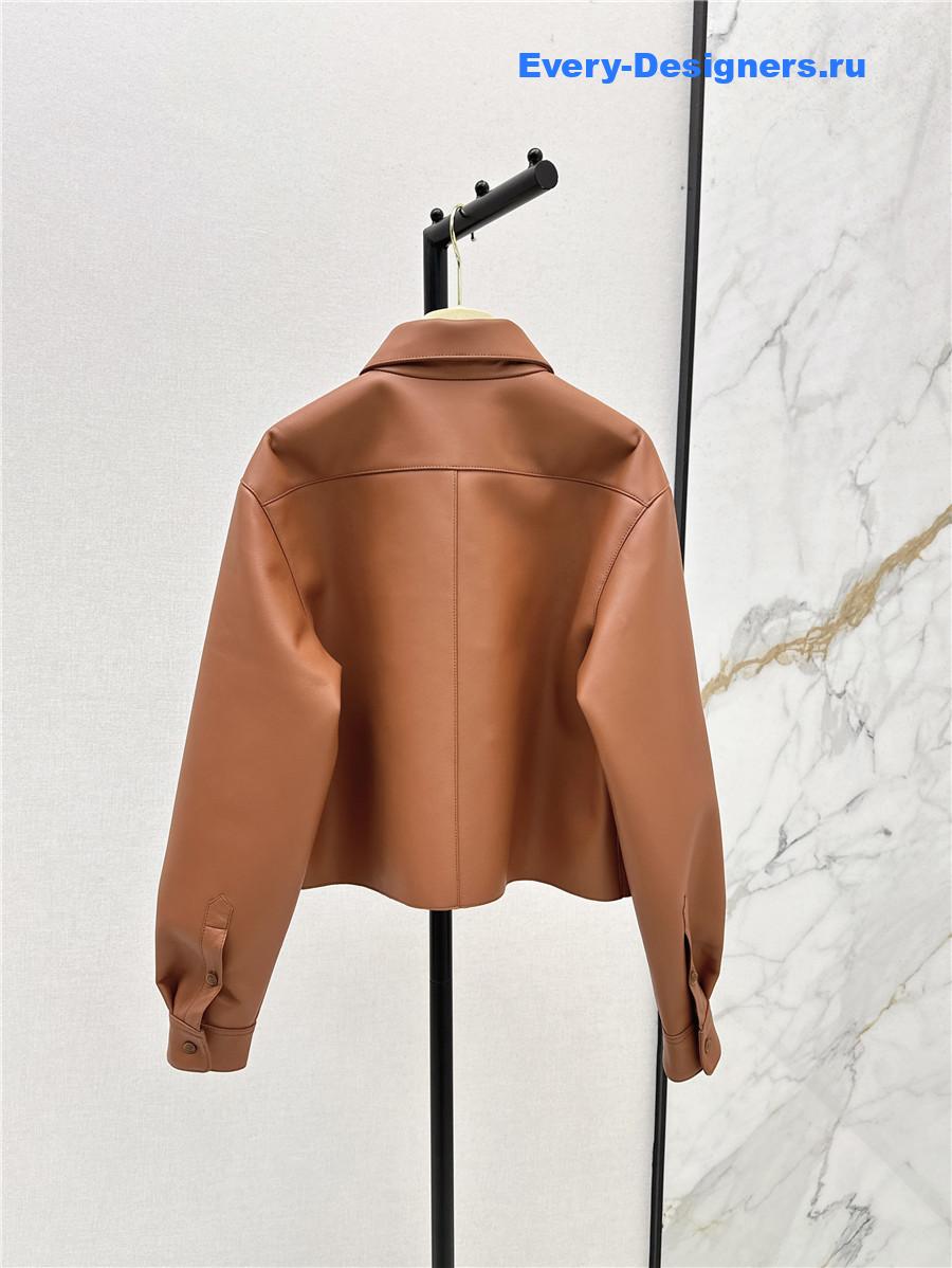Miu Miu Maple Brown Leather Shirt